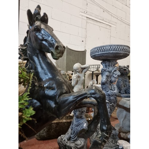 849 - Star lot: An unusual large vintage horse statue with an integrated lantern, great piece, would be a ... 