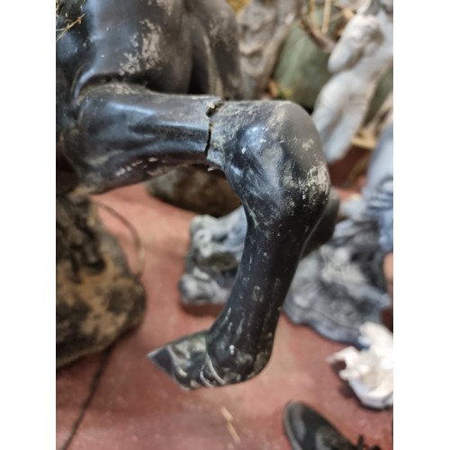 849 - Star lot: An unusual large vintage horse statue with an integrated lantern, great piece, would be a ... 