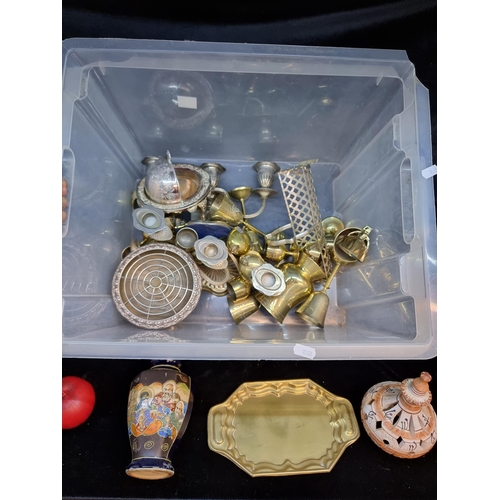 112 - A collection of approx. 25 ornate items including a three-branch candelabra and a moriage vase etc. ... 