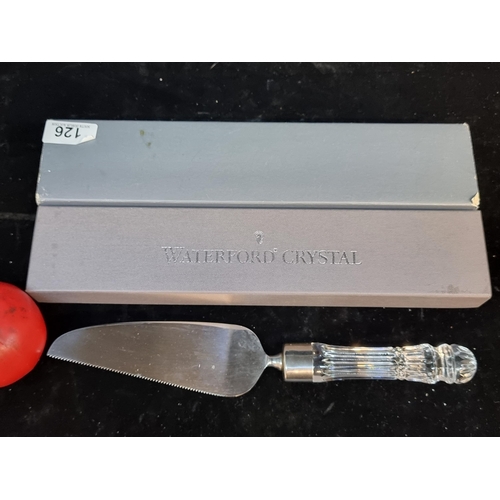 126 - A Waterford Crystal cake server with original box.