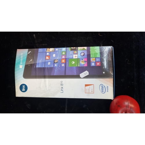 146 - A Linx 810 Windows 10 tablet with an 8 inch screen. With 32GB internal storage. Comes with original ... 