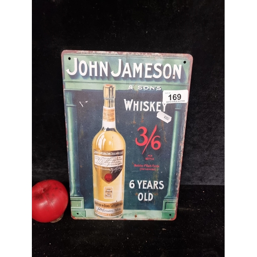 169 - A heavy metal John Jameson Whiskey advertising pub sign.