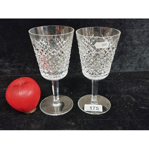 175 - A fabulous pair of large Waterford Crystal Alana goblets. In excellent condition, retaining acid mar... 