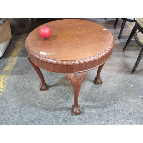 295 - A gorgeous Edwardian style coffee table with lovely gadrooning to table top, held on fabulous cabrio... 