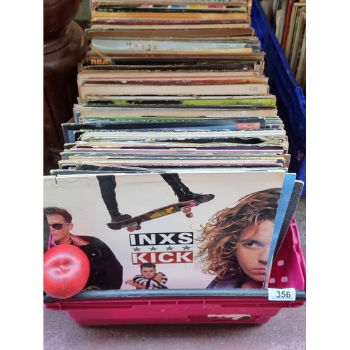 356 - A large and impressive collection of vinyl records from various different artists and genres.Uncheck... 