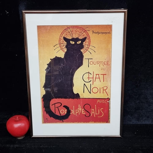 78 - A charming print of a Le Chat Noir, Rodolphe Salis cabaret poster. Le Chat Noir was a 19th century e... 