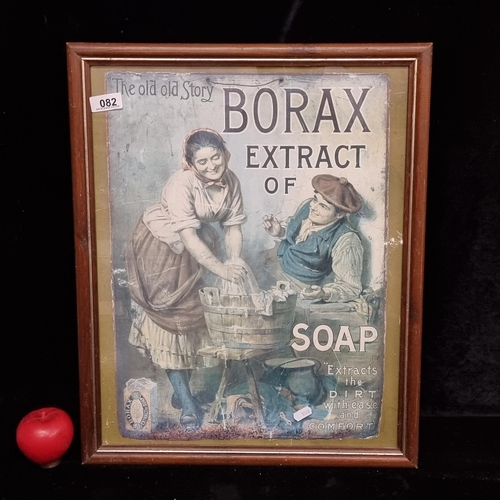 82 - An original antique advertising poster for Borax Soap. Housed in a wood and gilt frame behind glass.