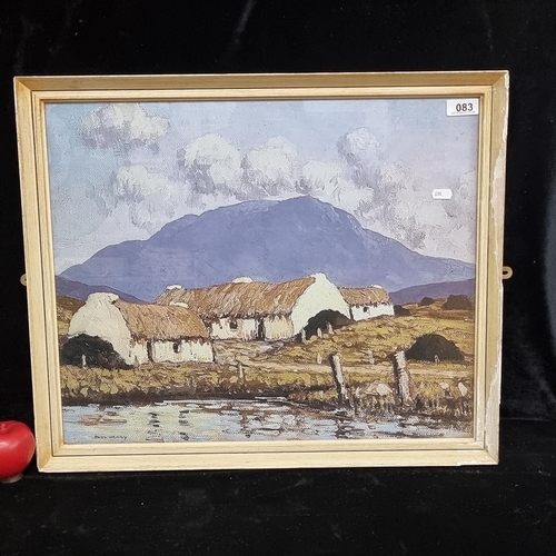 83 - A vintage print of a Paul Henry painting titled 'In Connemara'. Featuring the blue grey mountains an... 