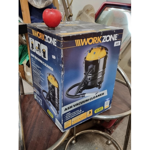 445 - A brand new sealed high quality WorkZone 1200W ash vacuum cleaner. Complete in original box.