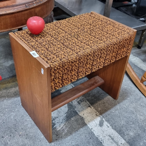 461 - A 1960's mid century upholstered piano stool. A can feel the vibes from here.