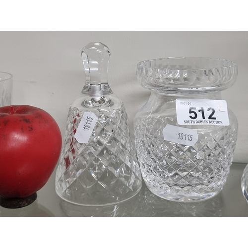 512 - Two Waterford crystal items including an Alana pot and a bell.