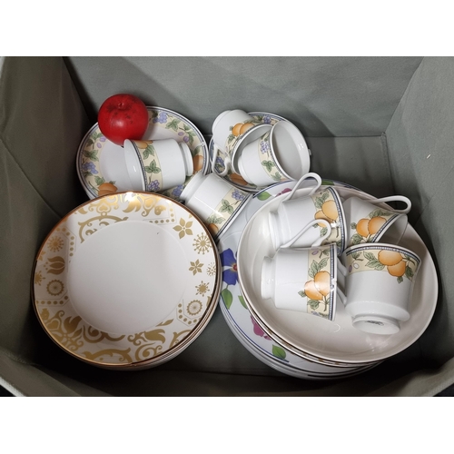 582 - A box of mixed china. Several patterns.