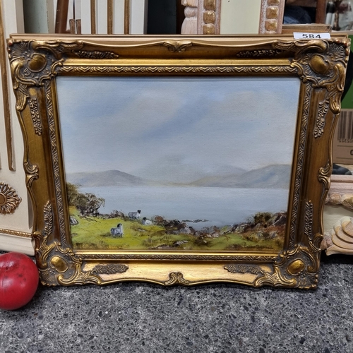 584 - Star Lot : A beautiful original Leslie Campbell (Irish b.1925) oil on canvas painting dating to Janu... 