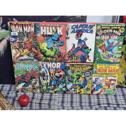 600 - A fab print on canvas featuring Marvel Comic Book covers.