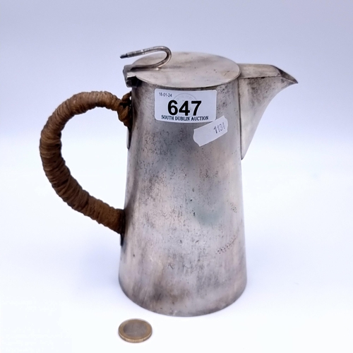 647 - An antique silverplated coffee pot by the Famous prestige markers Asprey & CO London, stamped to bas... 