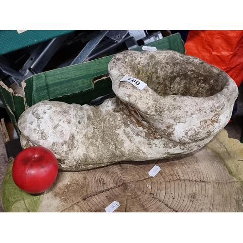 760 - A lovely reconstituted stone planter in the form of a boot.