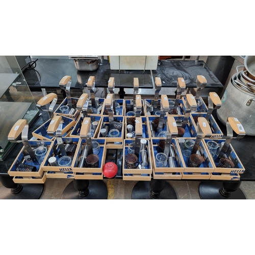 788 - A collection of 21 Hellman's branded commercial condiment trays in the form of crates with handles. ... 