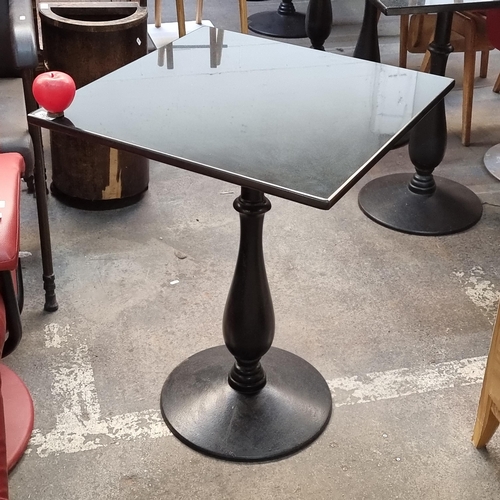 798 - Star lot : A high quality granite top rectangular cafe/bistro table with a circular cast iron base. ... 