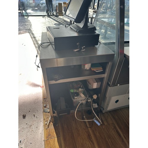 817 - Star Lot : A Stainless Steel Till counter With Black gloss front, comes With a Cafe POS system Monit... 