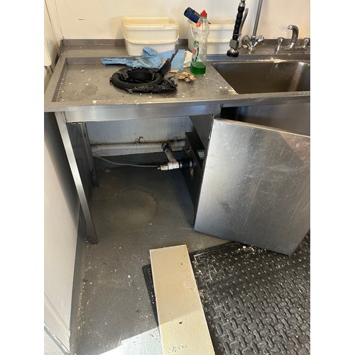 823 - Star Lot : A Stainless Steel Dishwashing sink with pull down dish Sprayer and side table for dish st... 