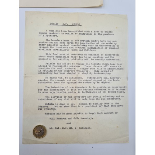 636 - A collection of Irish items Circa 1942 of items realting to military interests, Alond with an origin... 