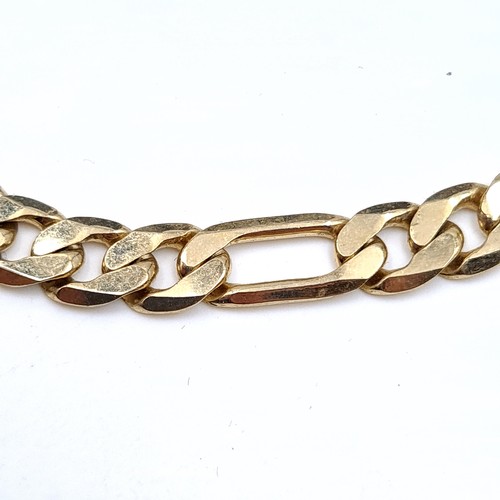 695 - A gold plated stamped 18K, figaro link necklace, length 48cm, weight 22.5 grams.