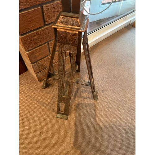 907 - Star Lot : A super Tall floor standing Candle holder from the sacristy, very heavy Cooper with aesth... 