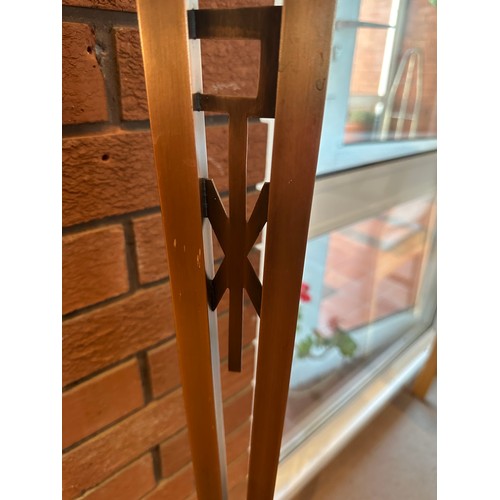 907 - Star Lot : A super Tall floor standing Candle holder from the sacristy, very heavy Cooper with aesth... 