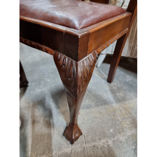 479 - Star Lot : A very elegant mahogany chippendale style dining suite comprising of a table and 6 matchi... 