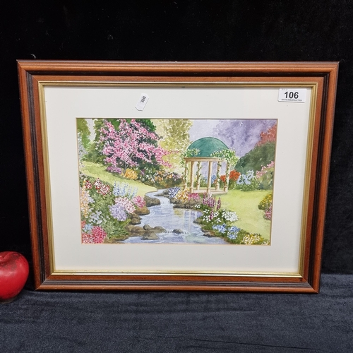 106 - A charming original watercolour on paper painting featuring a colourful landscape scene of a mature ... 