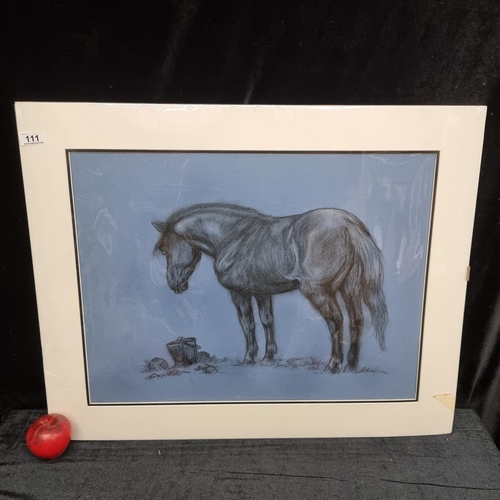 111 - A delightful original Margaret Kennedy (Irish, contemporary) charcoal on coloured paper drawing show... 