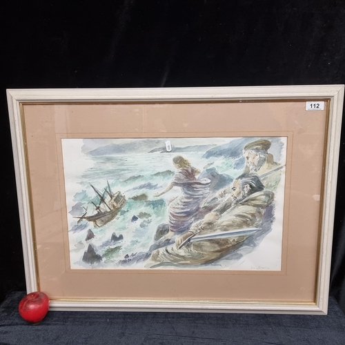 112 - An original watercolour on paper painting featuring the Irish Mythological story of 'Deirdre of the ... 