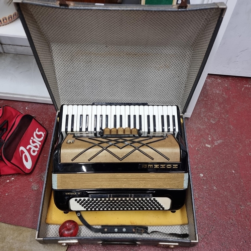 Star Lot : A vintage Hohner Virtuola III 120 Bass Accordion. With carry case. With internet comps of €395.82 on reverb.com.  There is a brilliant video of this lot on our social media pages, Fb, Instagram and tic tok.