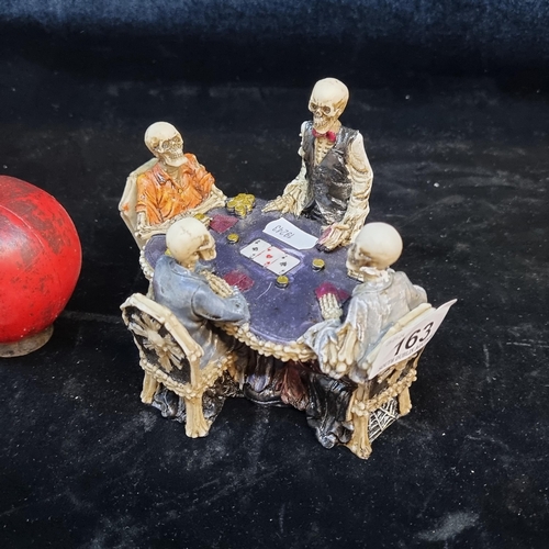 163 - An interesting figure depicting skeletons playing poker at a table. Great detail to this piece.