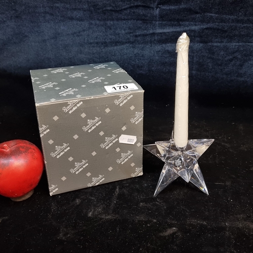 170 - A striking vintage Rosenthal crystal candle holder in the form of a star. With original box and unop... 