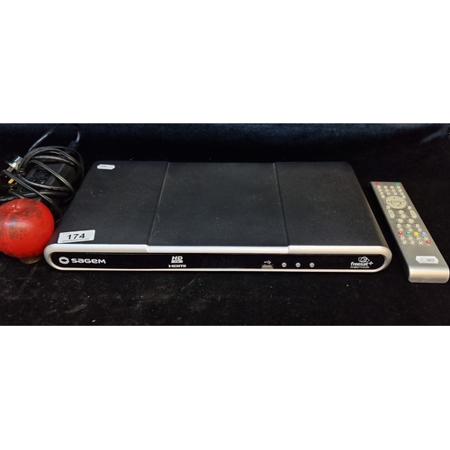 174 - A Sageem freesat+ HD Digital TV Recorder. Comes with remote and cable