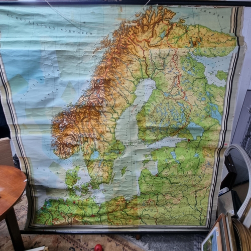 698 - A fabulous large vintage  1940's map of Scandinavia. Wonderful piece.