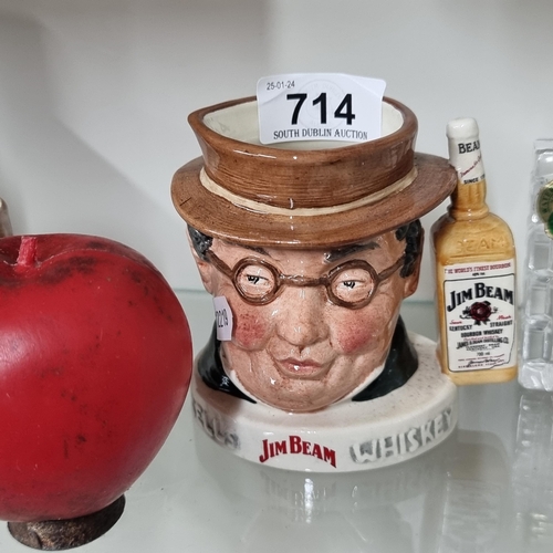 714 - A fabulous Royal Doulton Toby Jug advertising Jim Beam whiskey and Mr Pickwick.