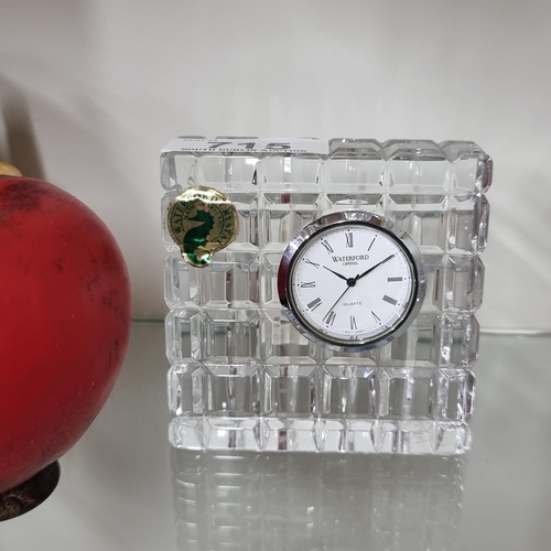 715 - A gorgeous Waterford Crystal cube desk clock.