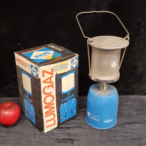 219 - A superb 1970's Lumogaz C200 camping light, comes complete in original box.