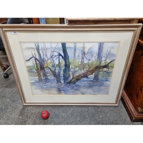 525 - Star Lot : A fabulous large original watercolour on paper painting dating to 1998, featuring a rural... 