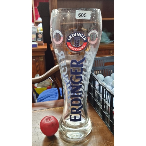 605 - A very cool extra large Erdinger 3L pint glass. Would make a great addition to any home bar or manca... 