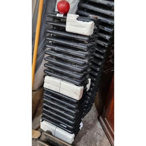 632 - Star Lot : A fabulous antique large robust heavy cast iron radiator.