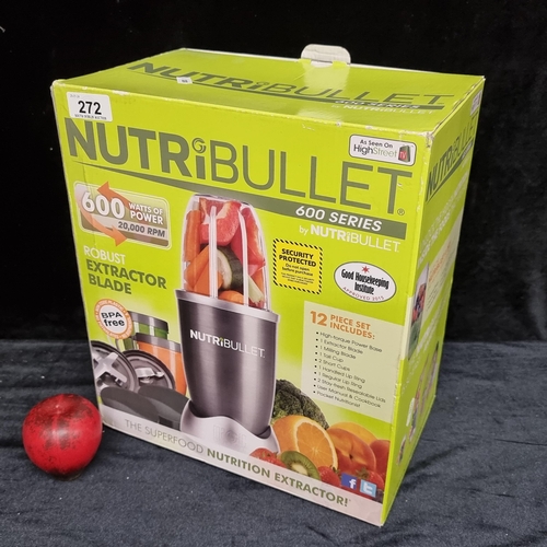 272 - A brand new Nutribullet 600 Series 12 Piece Set by Magicbullet. Includes high-torque power base, ext... 