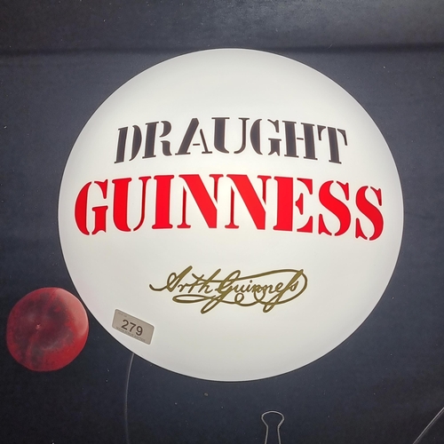 279 - A super cool light up Draught Guinness sign fitted with a three pin plug.