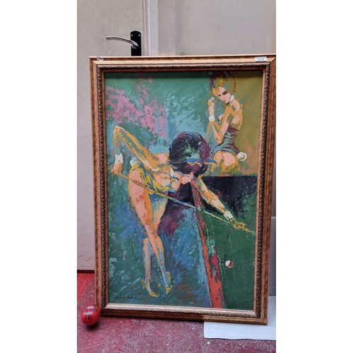 316 - Star Lot : A fabulous acrylic on canvas painting after a Leroy Neiman painting titled 'Bunnies Playi... 