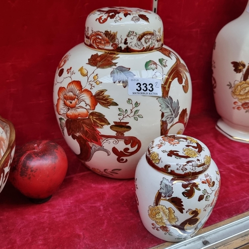 333 - Two elegant vintage Mason's Ironstone ginger jars. In varying sizes. In very good condition.