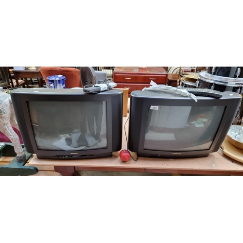 383 - Two Black Diamond TV receivers, model BD21S. With power supply of 220-240V. Both with remotes. Think... 