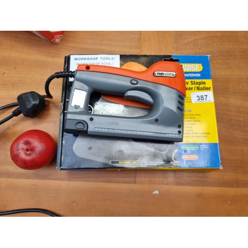 387 - A Tacwise electric 230V staple tacker/nailer. With original box. Handy for DIY, and furniture restor... 