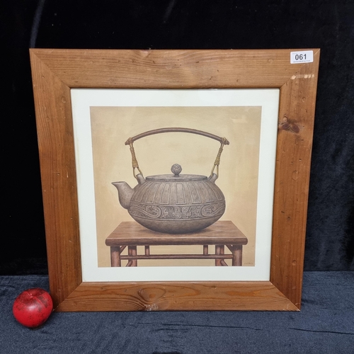 61 - A high quality giclee print on paper of a J. Wiens painting featuring a still life of a teapot. Hous... 